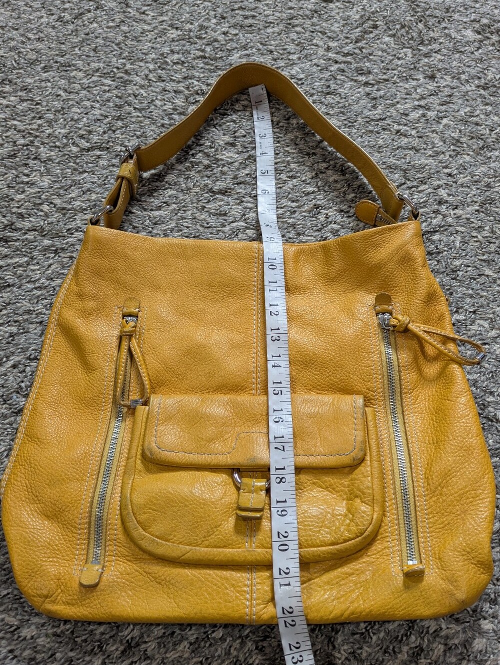 Banana Republic Yellow Orange Leather Shoulder Bag - Picture 9 of 10